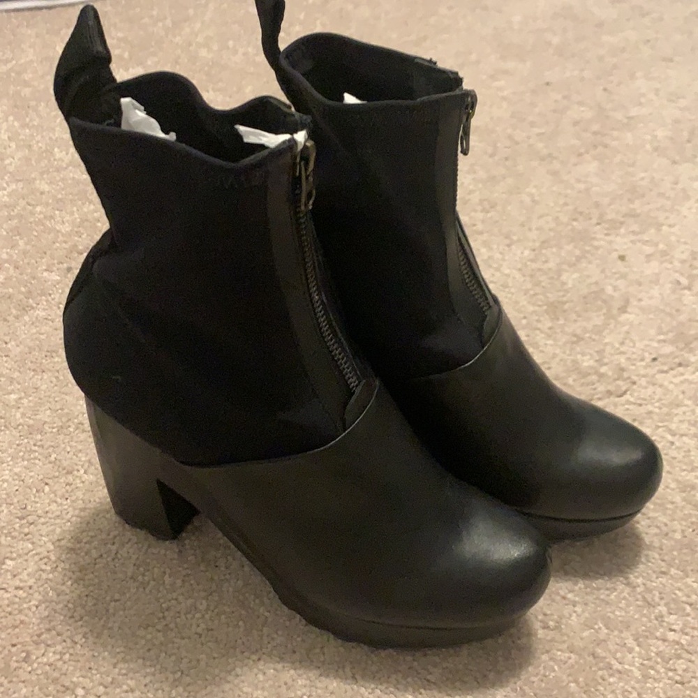 Rachel Comey Black Pipe Clog Stretch Ankle Boots 7